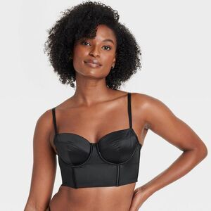 Auden - Women's Satin Lightly Lined Lingerie Corset - Aude Black